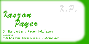 kaszon payer business card